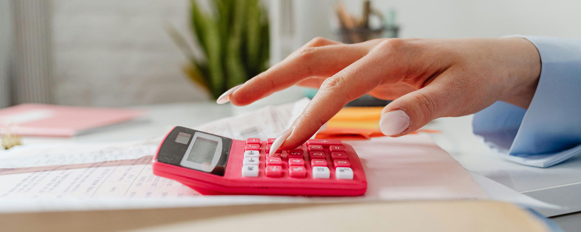 Person Using Calculator